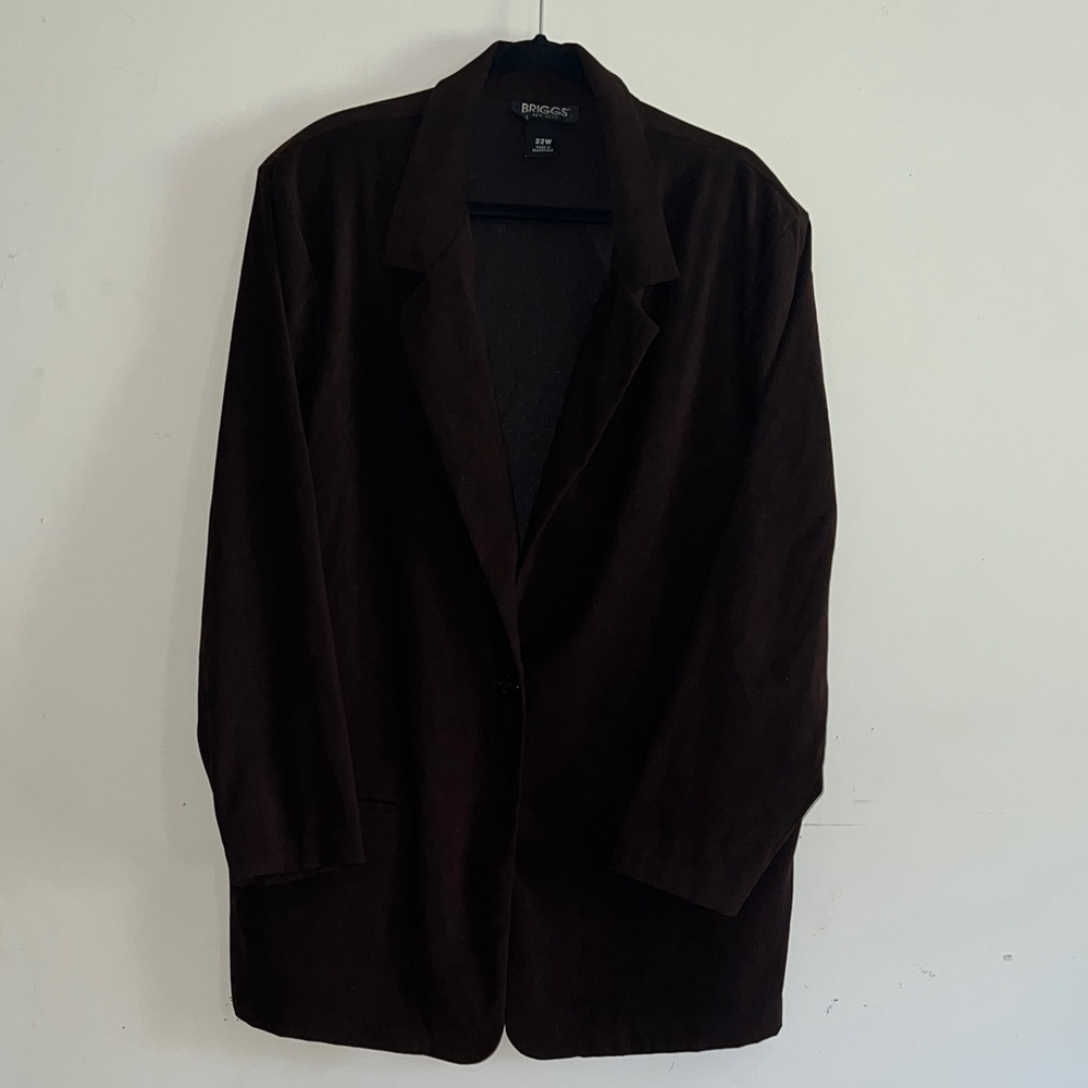 Briggs Women Sz 22 Dark Brown Blazer Jacket - Picture 2 of 6